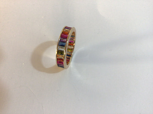 Multi-Colored Gem Band Ring