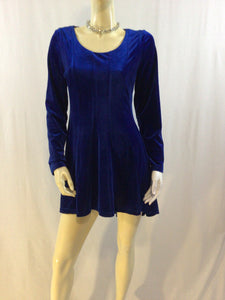 Ballerina Blue Velvet Short Dress