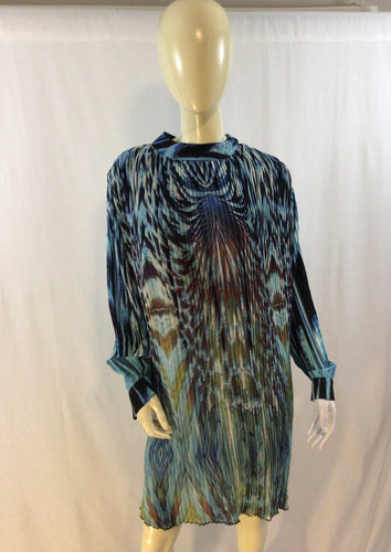 Kaleidoscope Design Pleated Dress
