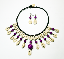 Load image into Gallery viewer, Cowrie Shell Necklace &amp; Earring Set